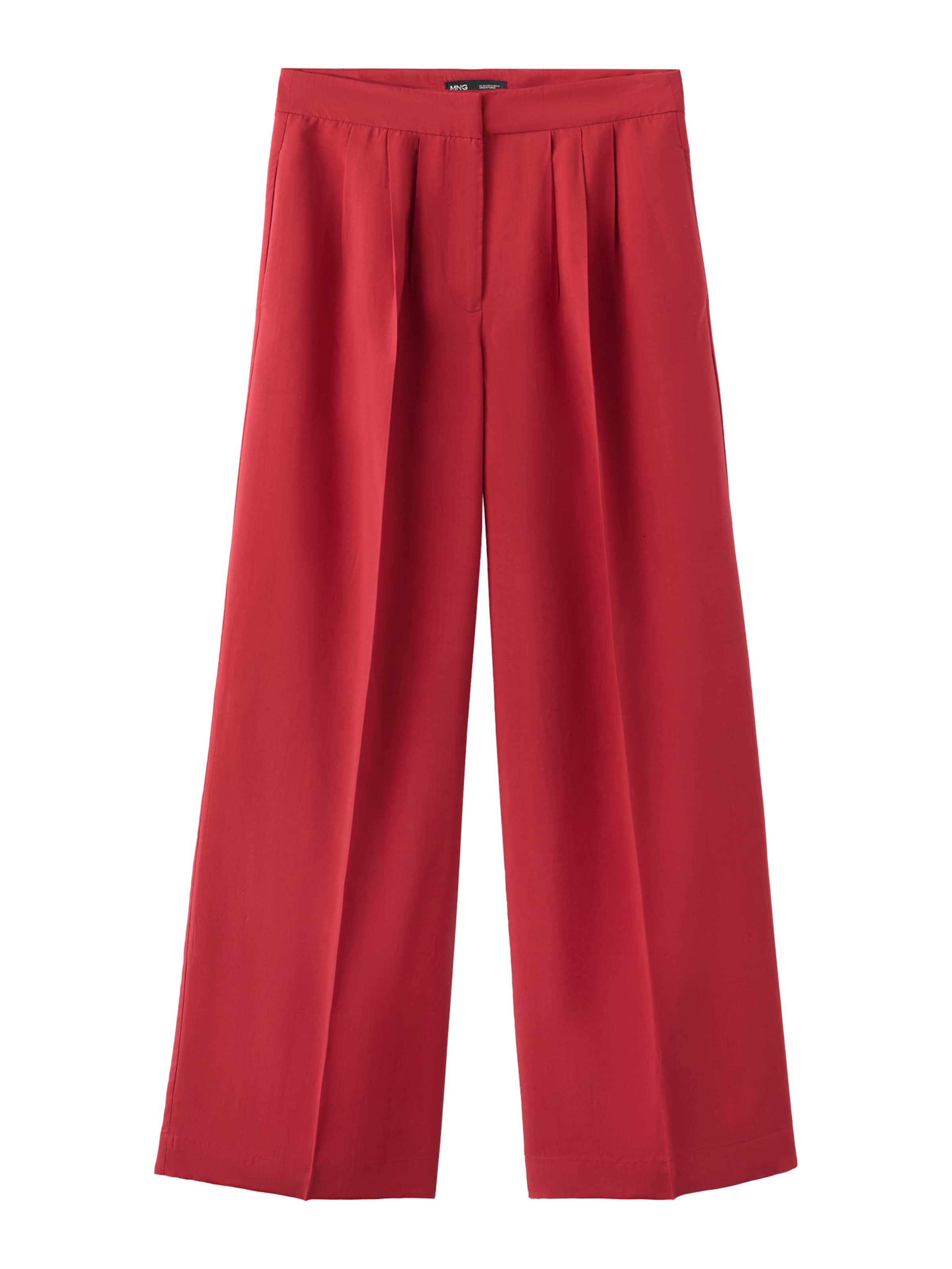 MANGO Wide leg Pressveckad byxa 'VERA' i röd: framsida