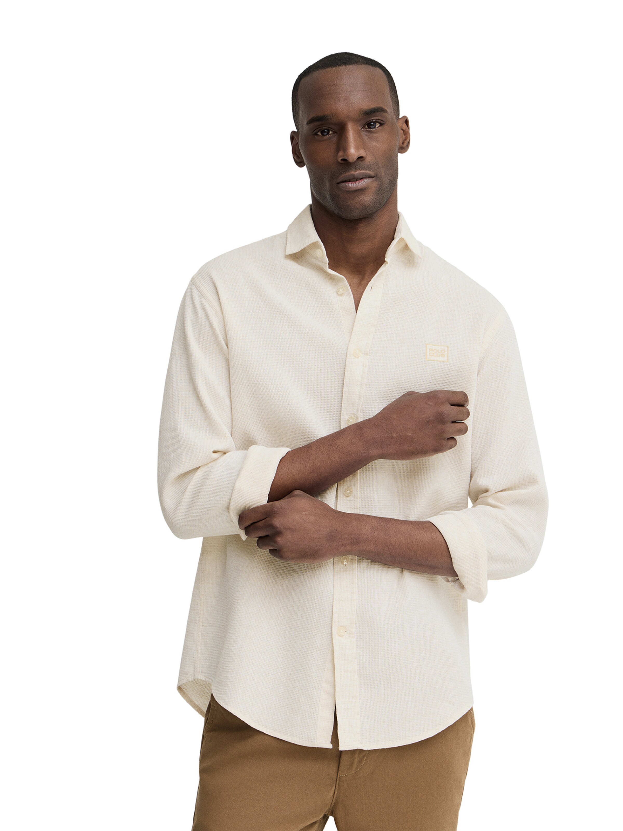 Polo Club Regular Fit Hemd in Beige: Vorderseite
