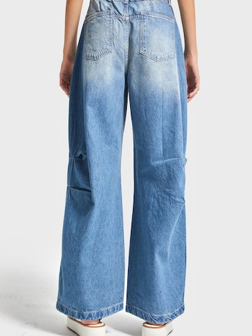 IT'S BASIC Loose fit Jeans 'Barrel Balloon Mid Rise Jeans' in Blue