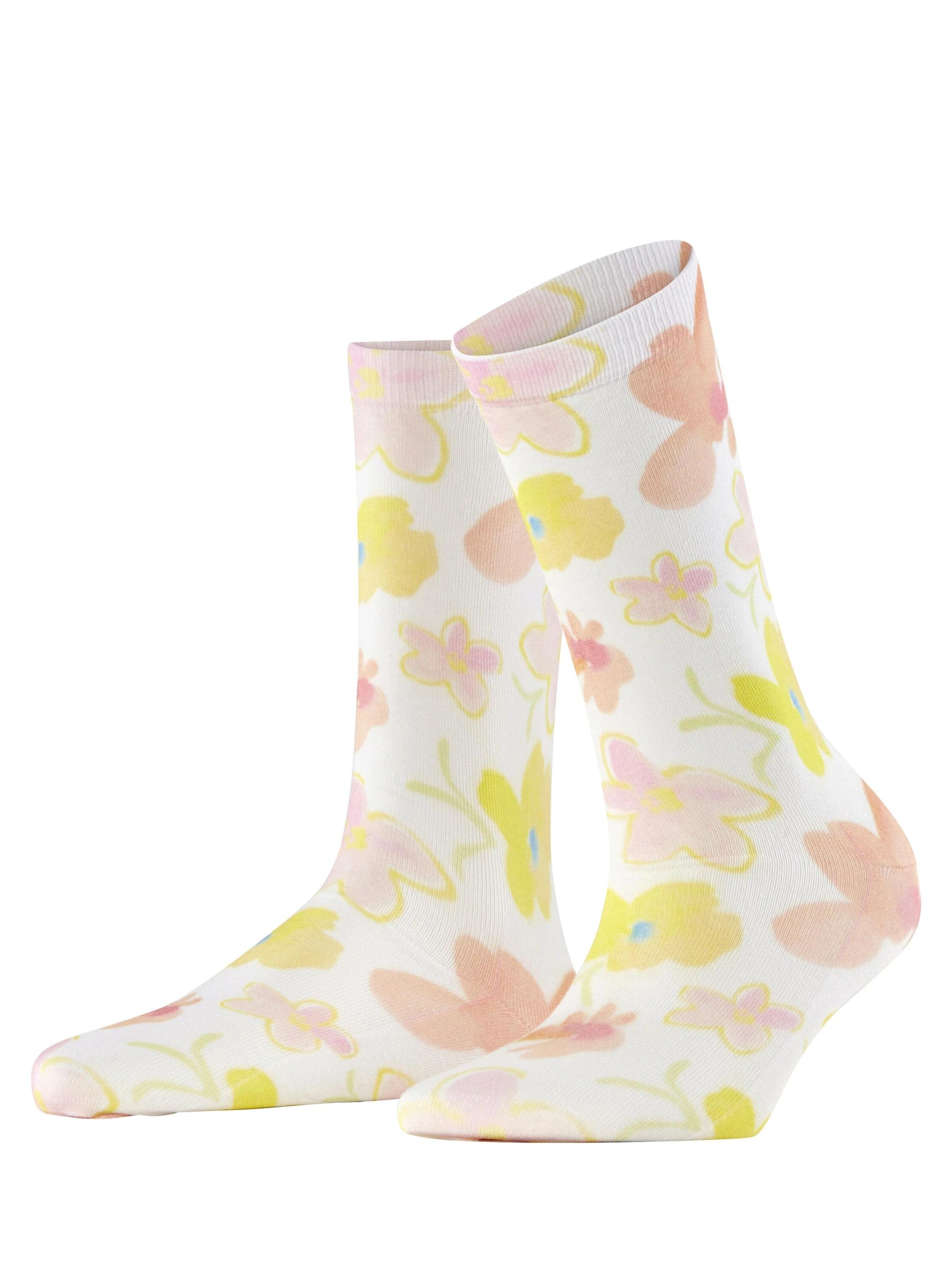 BURLINGTON Socks 'Garden Bloom' in White: front