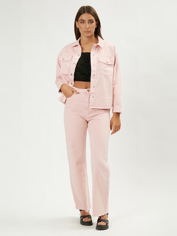 Influencer Wide leg Jeans in Pink