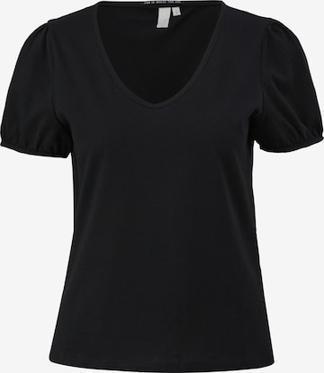 QS T-shirt i svart: framsida