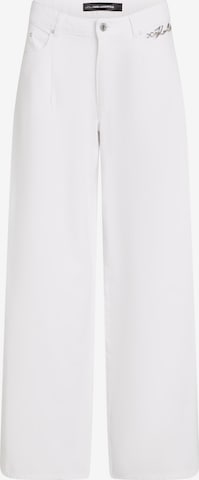 balta Karl Lagerfeld Plačios klešnės Džinsai su kantu: priekis