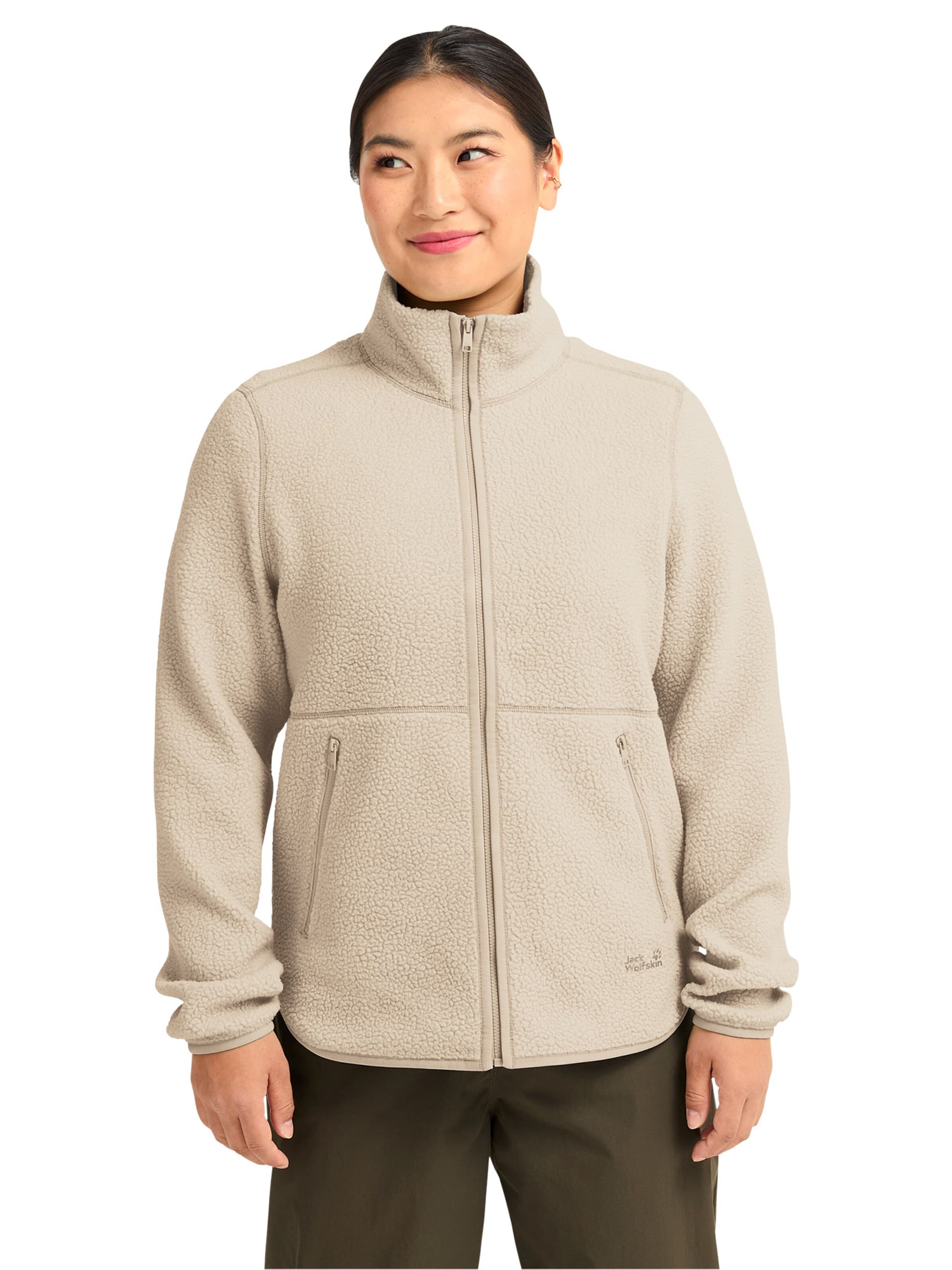 JACK WOLFSKIN Fleecejacke 'Lite Curl Full-Zip'‌‌‌‌‌‌ in Beige