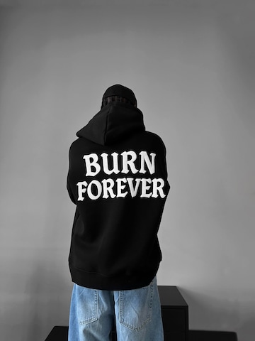 Sweat-shirt 'Oversize “Burn Forever” Hoodie - Black' Kleidermafia en noir
