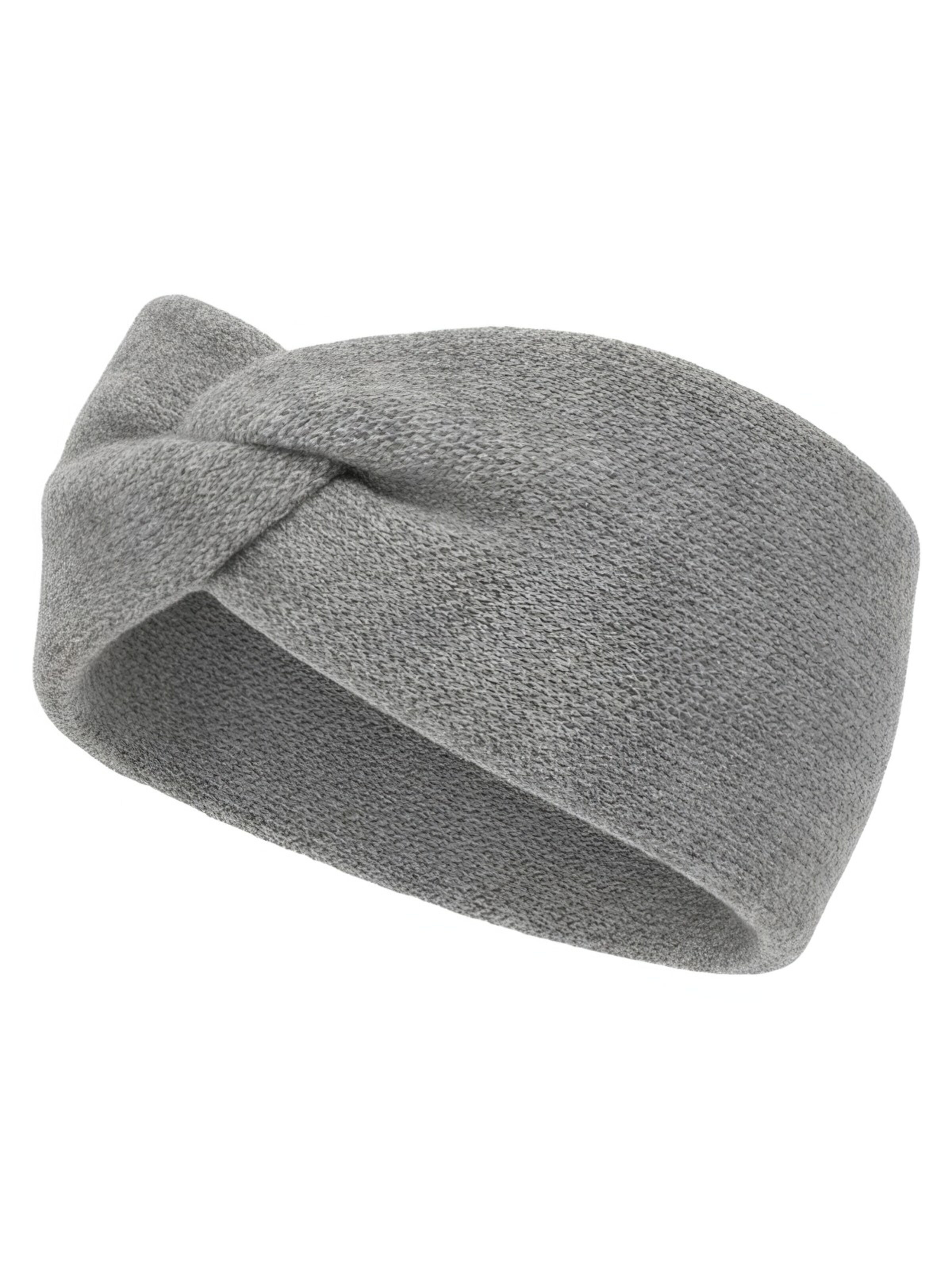 styleBREAKER Headband 'Feinstrick Stirnband Twist Knoten' in Grey: front