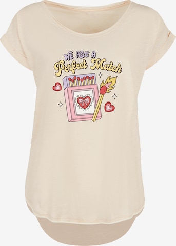 F4NT4STIC T-Shirt 'We Are A Perfect Match Love' in Beige: Vorderseite
