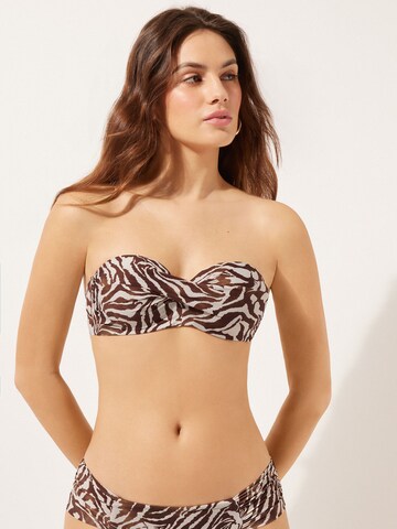CALZEDONIA Bandeau Bikini Top in Brown