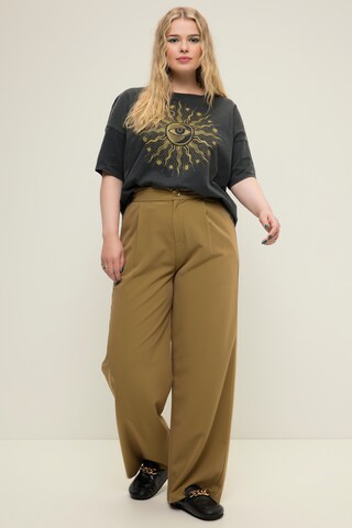 Studio Untold Wide leg Trousers in Brown: front