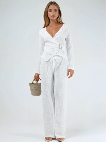 Wide leg Pantaloni di Busem in bianco