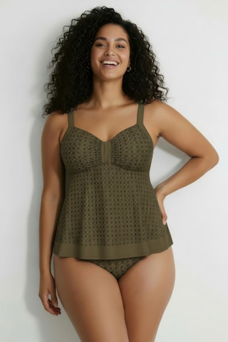 Ulla Popken Bustier Badpak in Groen