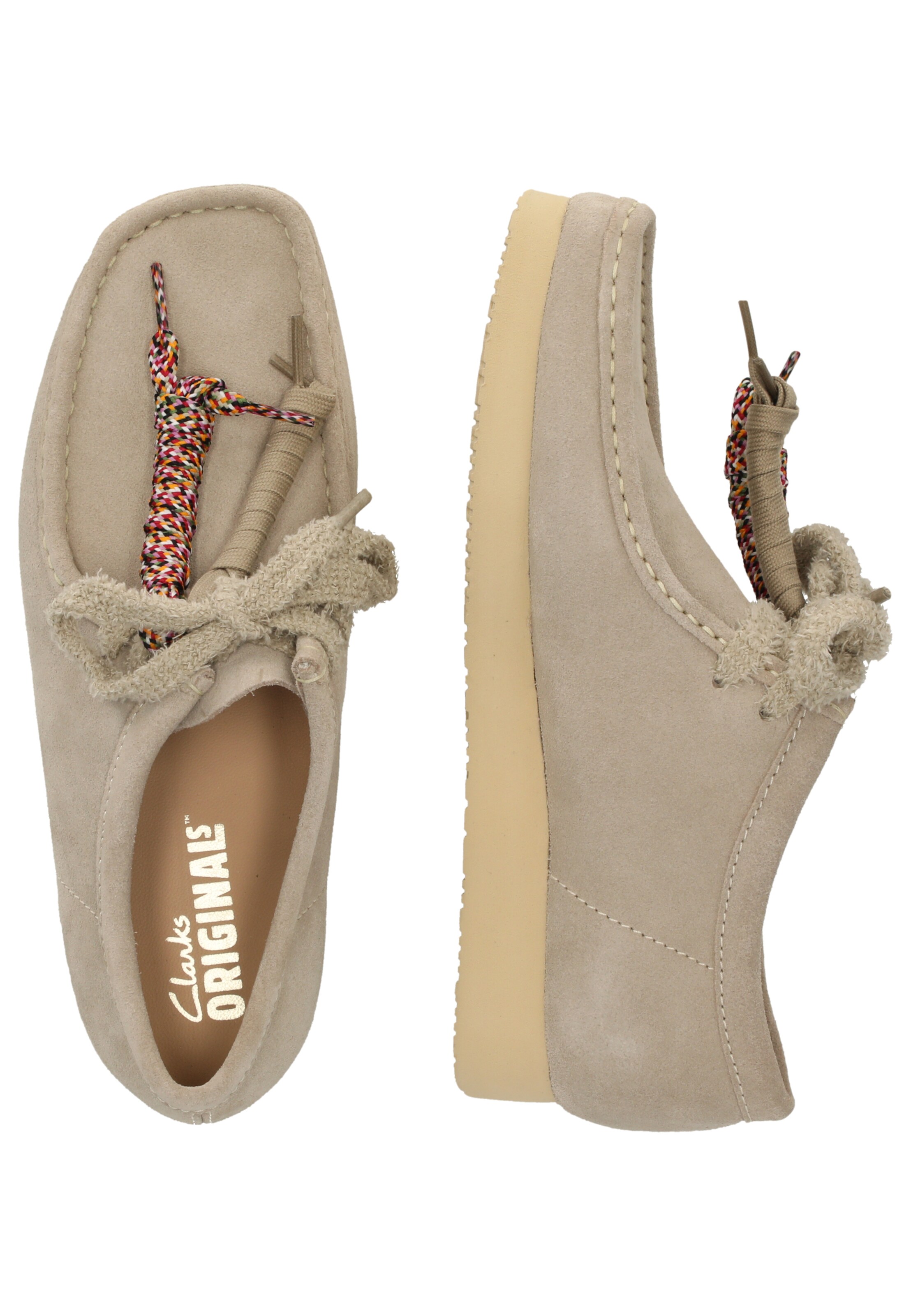 CLARKS Lace-up shoe 'Wallabee' in Beige