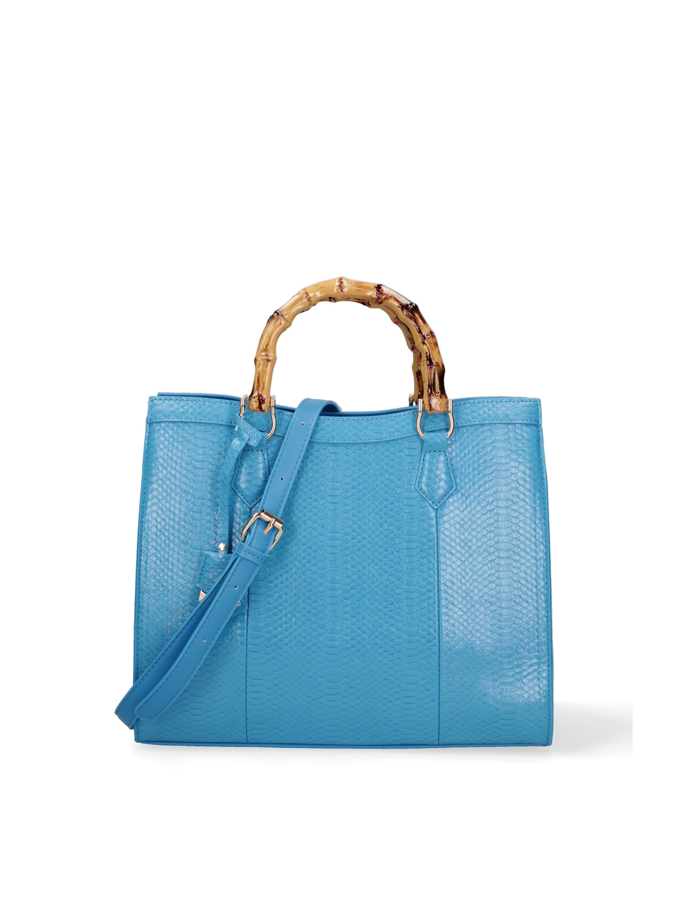 Borsa a spalla 'Borsa a Spalla Donna Ecopelle Vegana con Manico Bambù' di Diana&Co. in blu