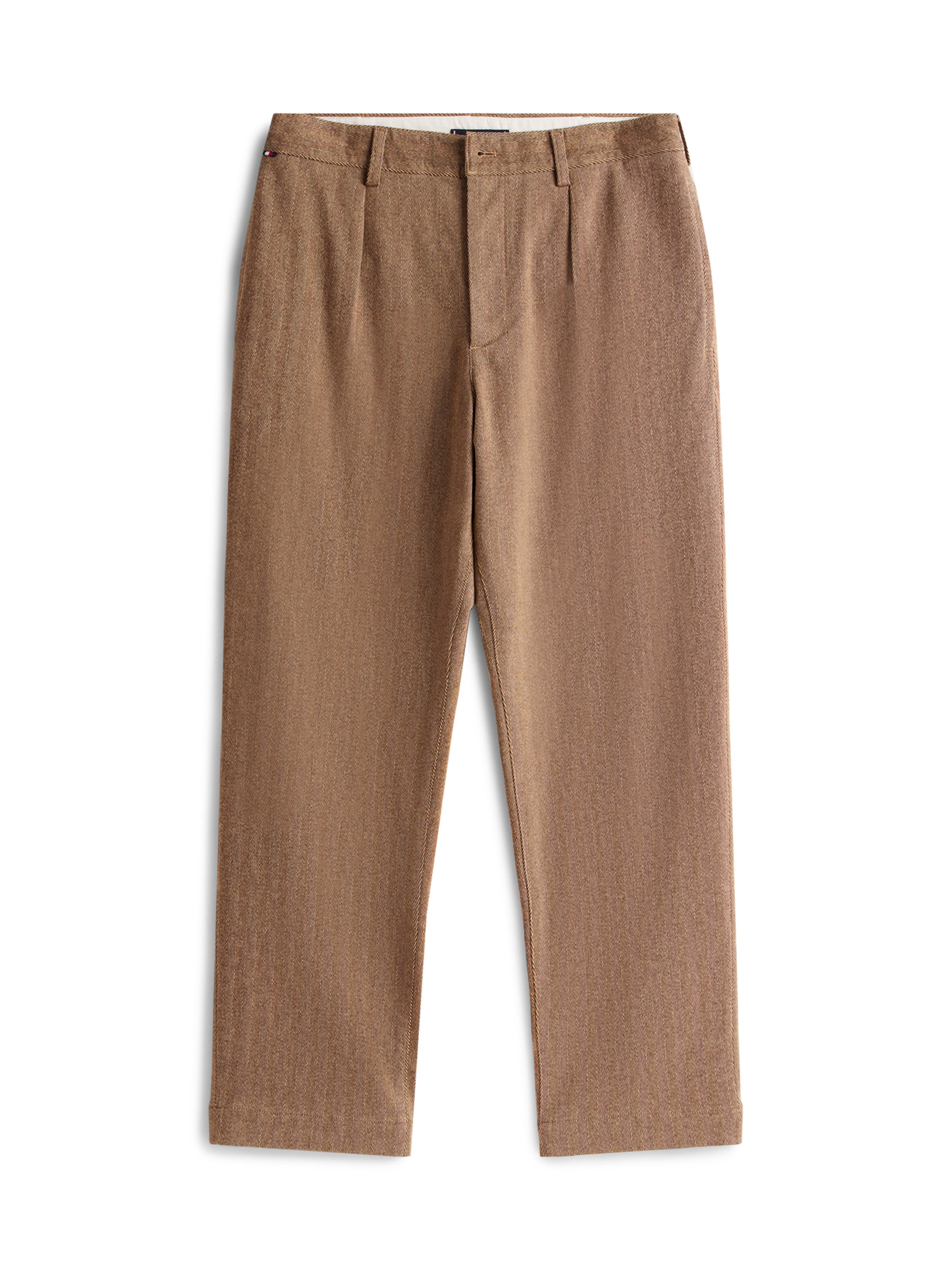 TOMMY HILFIGER Regular Pleat-front trousers 'MURRAY' in Brown: front