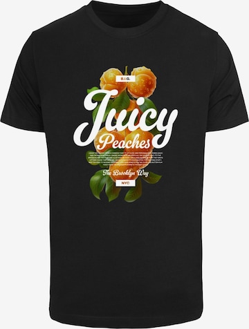 Mister Tee Paita 'Delicious Peaches' värissä musta: etupuoli