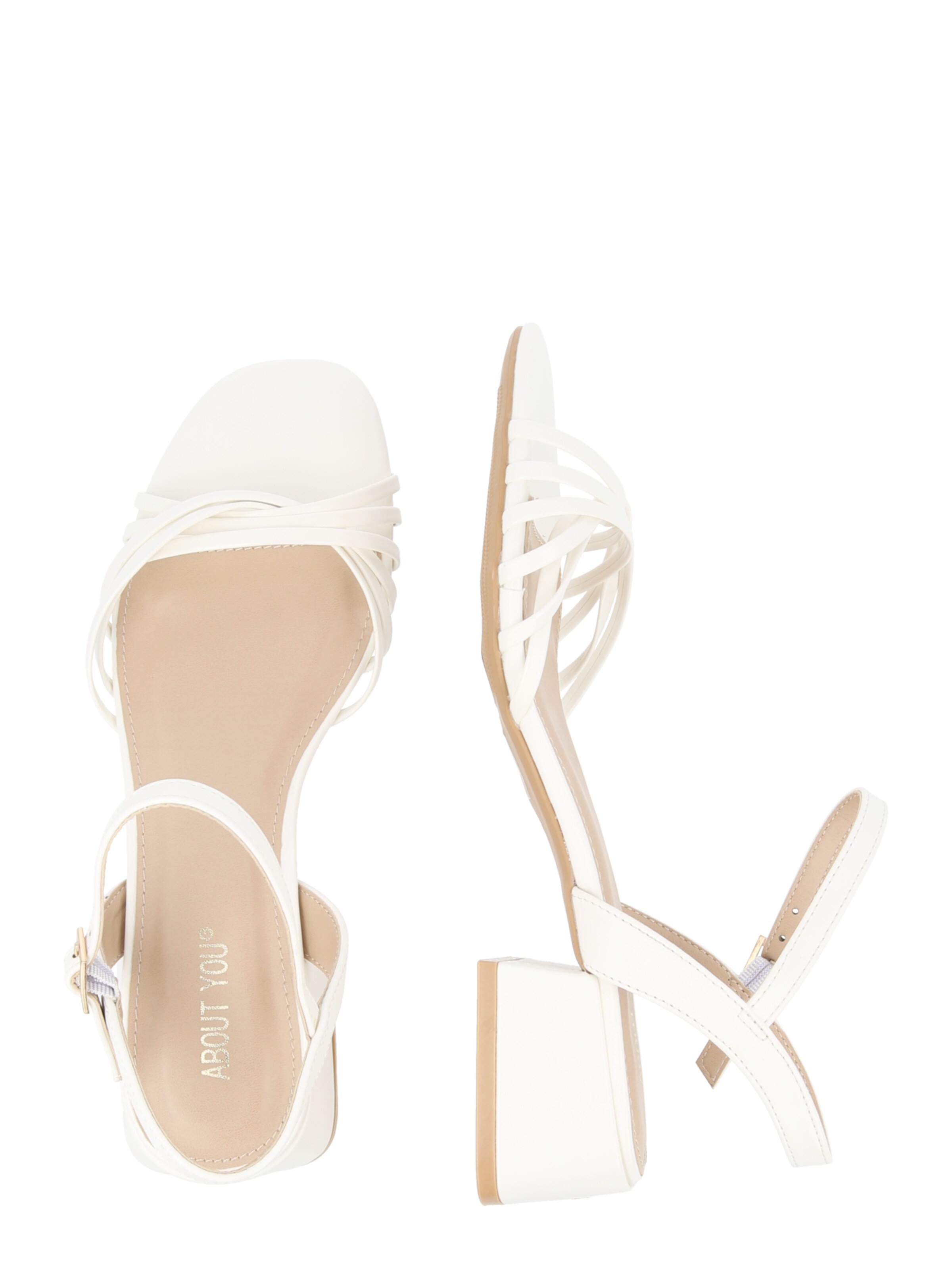 ABOUT YOU Σανδάλι με λουράκια 'Samia' σε λευκό