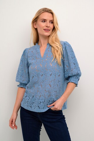 Cream Blouse 'Kaspis' in Blue: front
