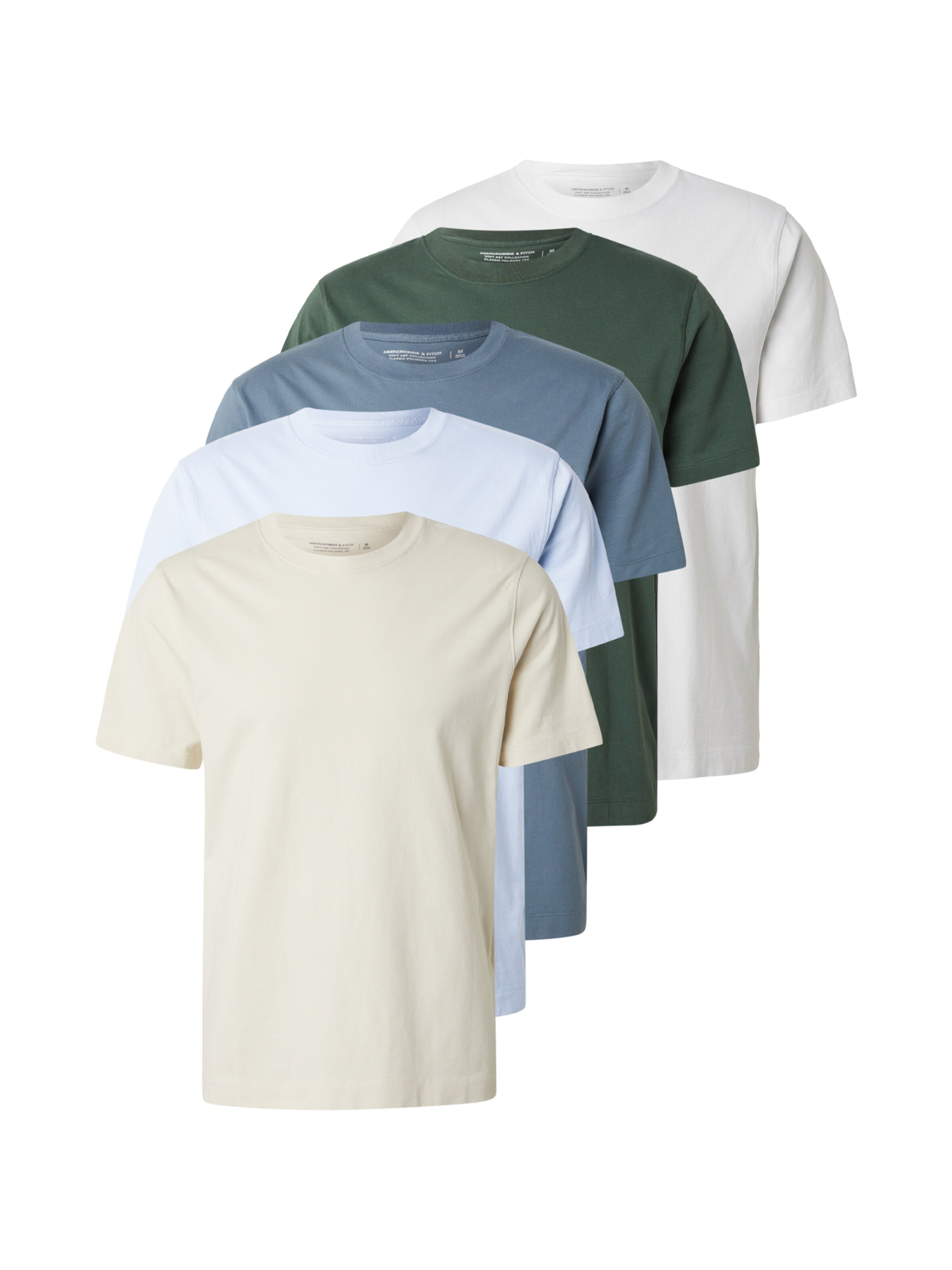 Abercrombie & Fitch Koszulka w kolorze beżowy / niebieski / jasnoniebieski / jasnozielony / białym, Podgląd produktu