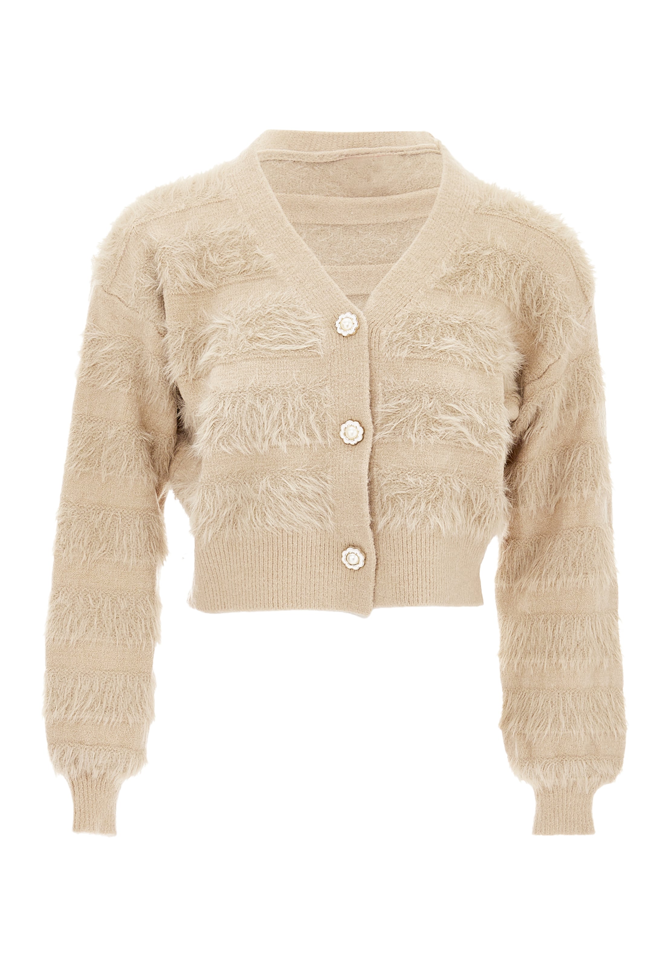 swirly - Casaco de malha em bege: frente