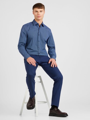 BOSS Black Slim Fit Hemd 'Hank' in Blau