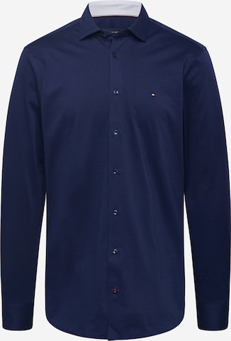Tommy Hilfiger Tailored Button Up Shirt in Blue: front