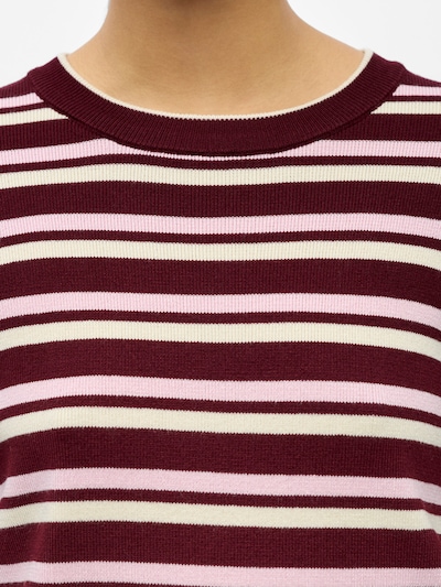 OBJECT Pullover 'OBJESTER' in XS in elfenbein / rosé / weinrot, Produktansicht