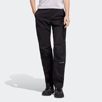 ADIDAS TERREX Regular Outdoor Pants 'Multi' in Black: front