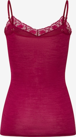 Hanro Top ' Woolen Lace ' in Red