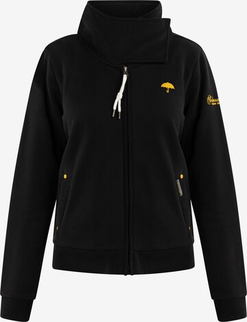 Schmuddelwedda Zip-Up Hoodie in Black: front