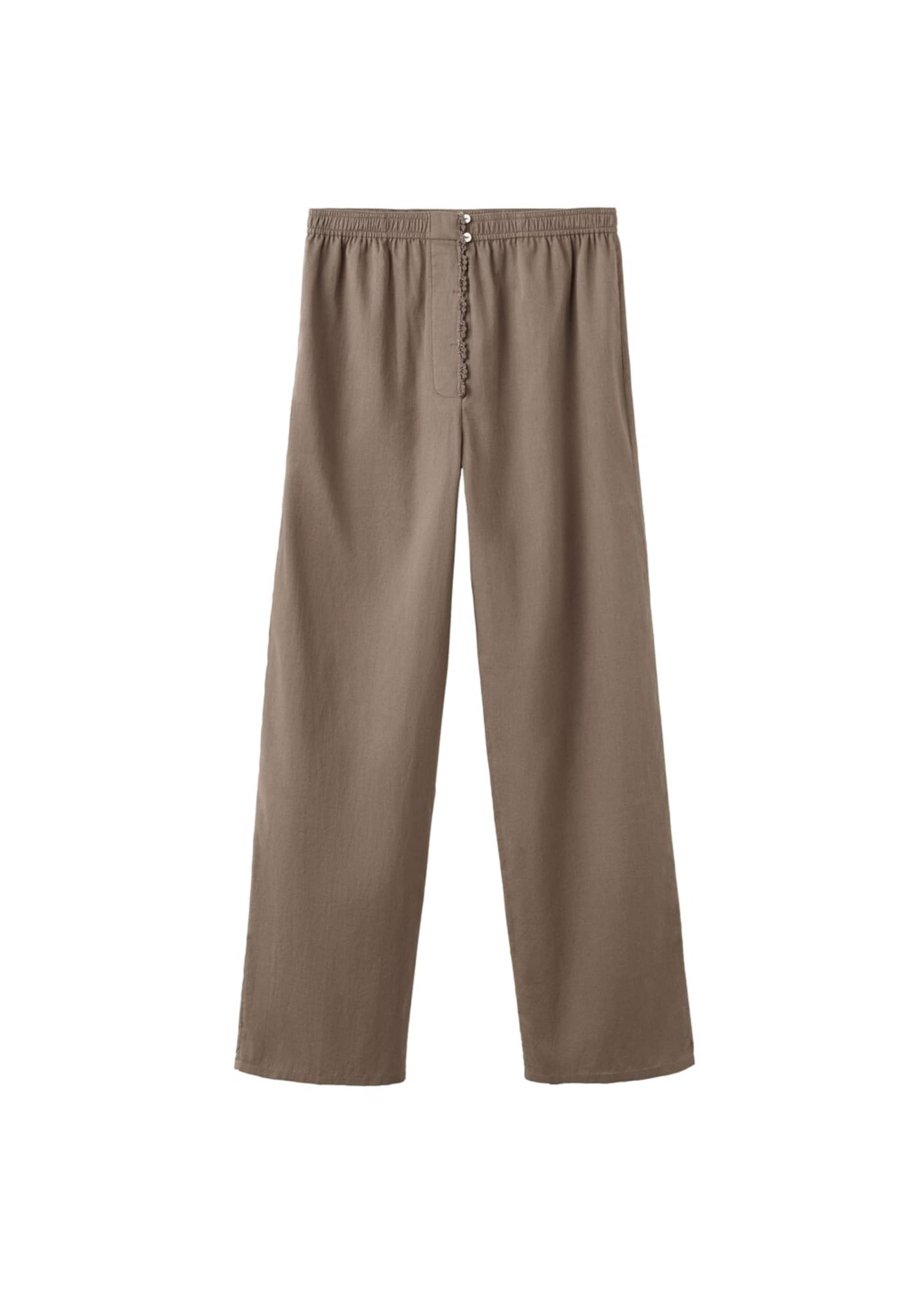 MANGO Pyjamahose 'Gispert' in Braun: Vorderseite