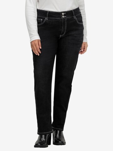 SHEEGO Regular Jeans in Black: front