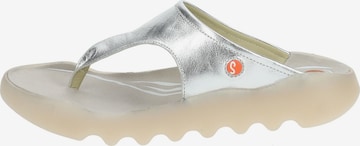Softinos T-Bar Sandals in Silver
