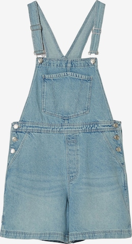 Bershka Regular Dungaree jeans in Blue: front