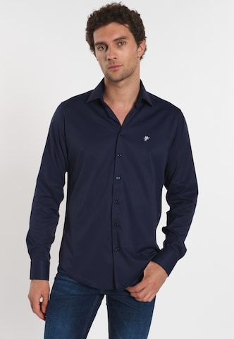 DENIM CULTURE Regular fit Overhemd 'Tokio' in Blauw: voorkant