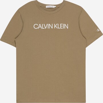 T-Shirt Calvin Klein Jeans en vert : devant