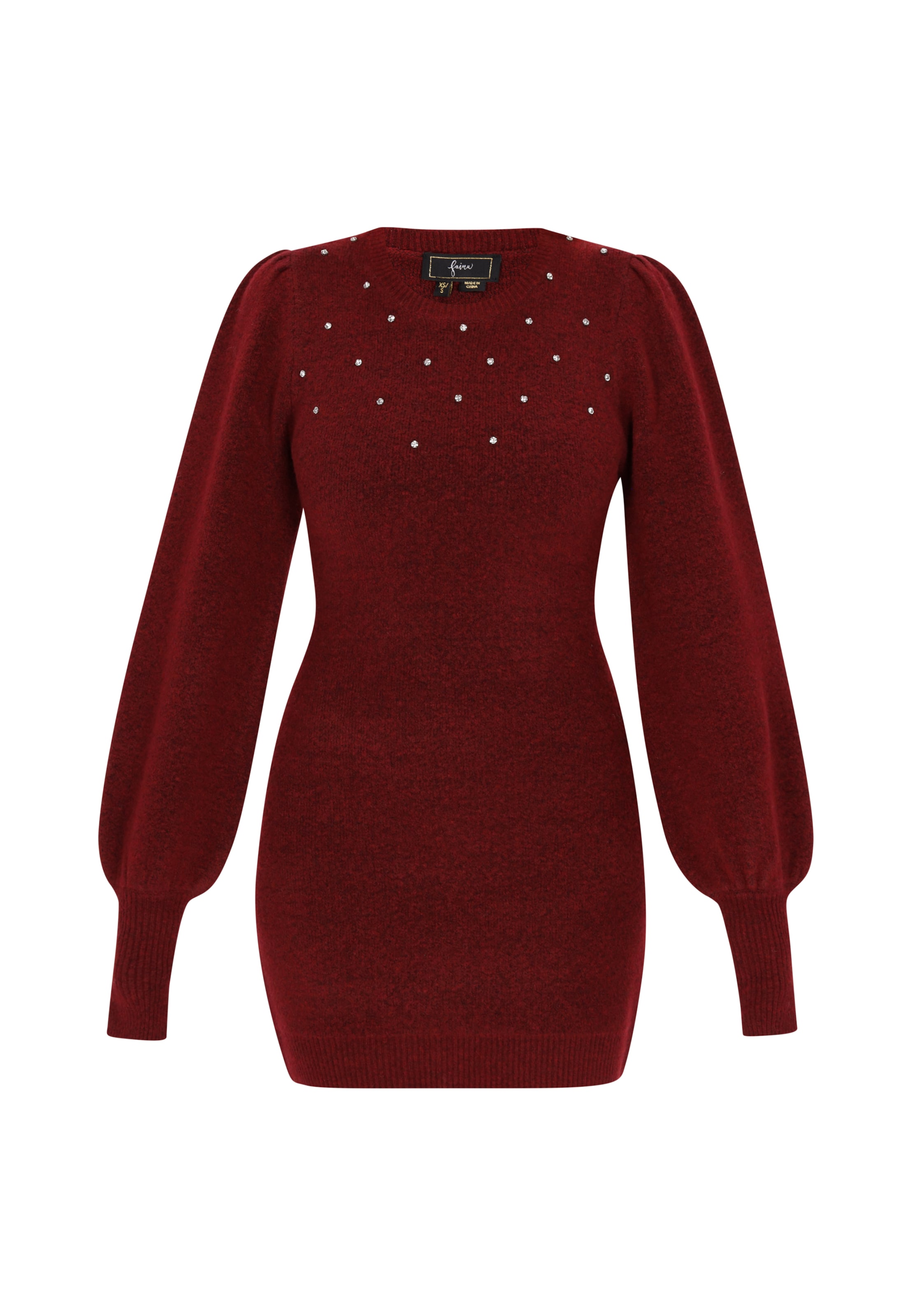 faina Πλεκτό φόρεμα σε κόκκινο: μπροστά