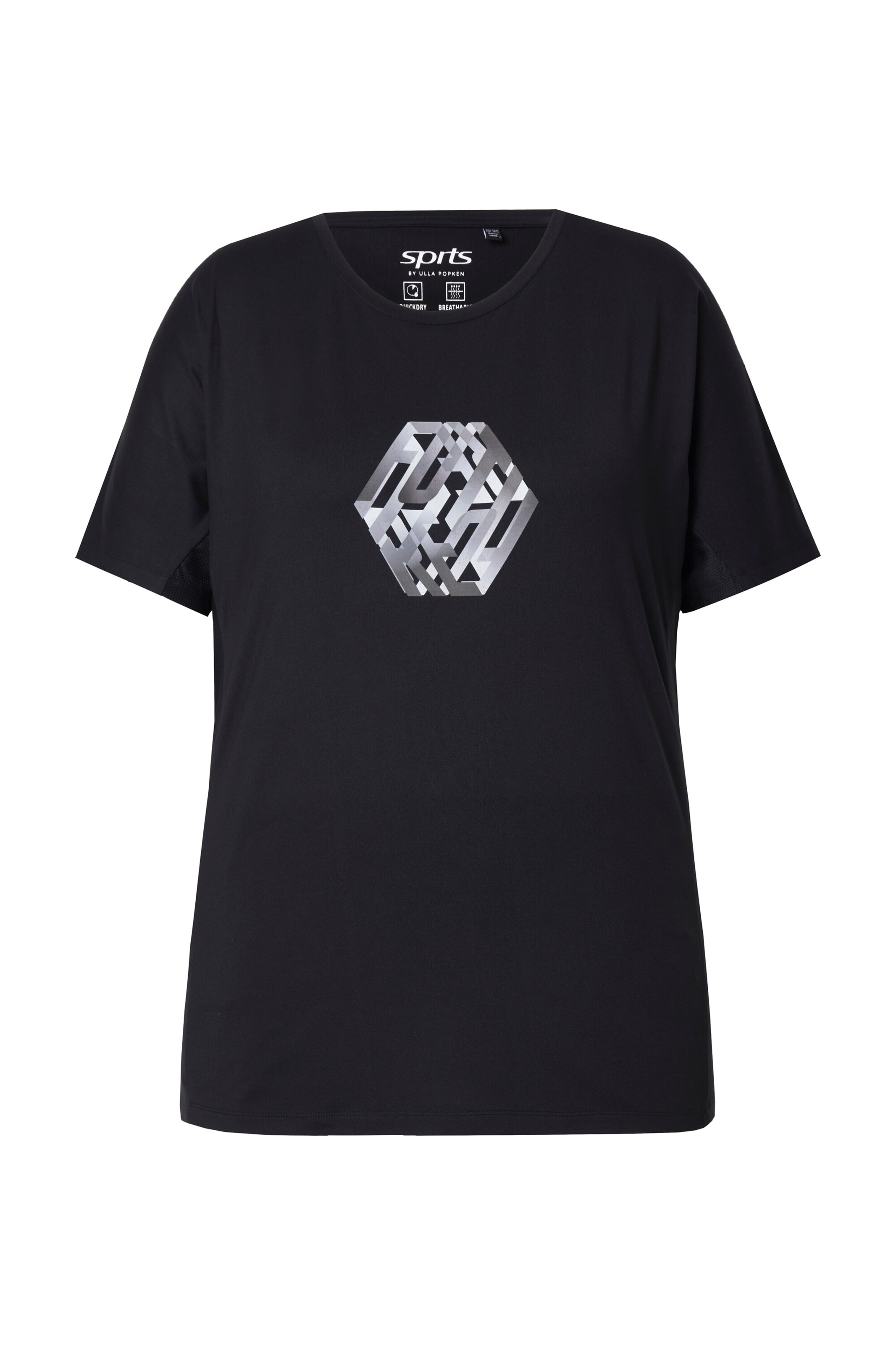 Ulla Popken Shirt in Zwart: voorkant