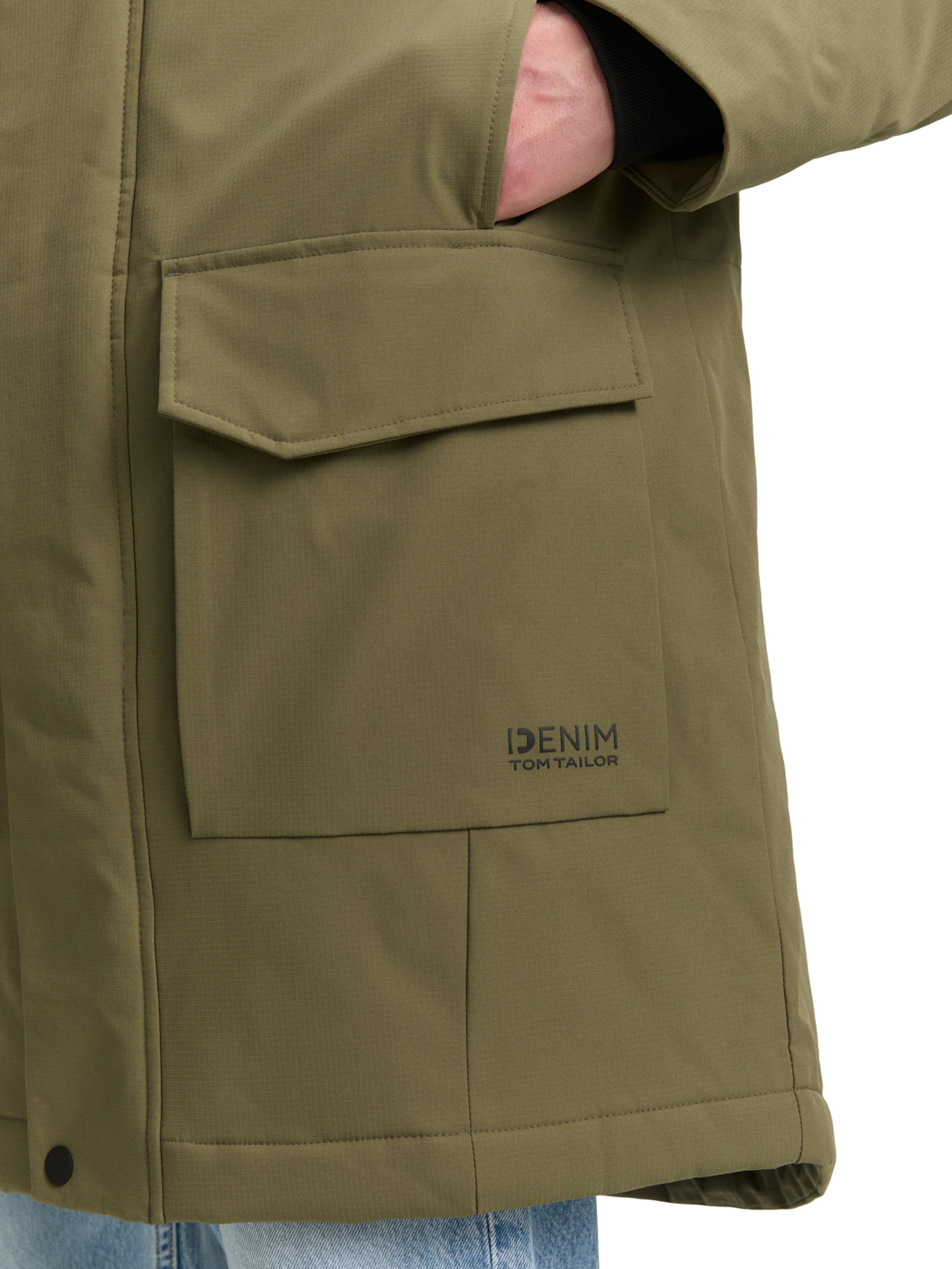 TOM TAILOR DENIM Зимняя парка в Зеленый