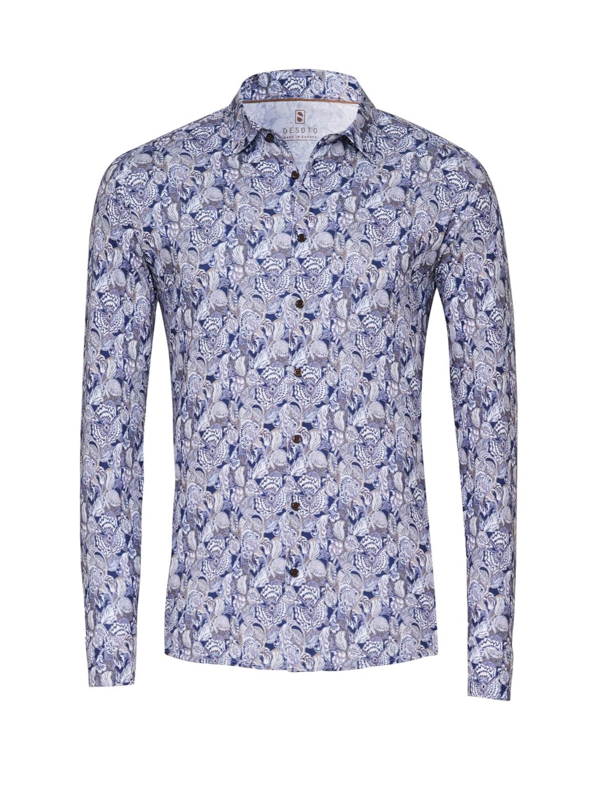 DESOTO Slim fit Overhemd in Lila: voorkant