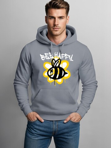 Neverless Sweatshirt 'Bee Happy' in Grey