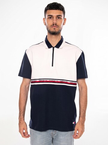 Maglietta 'TJM RLX TAPE ZIP POLO ANCIENT WHITE COLORBLOCK' di TOMMY HILFIGER in bianco
