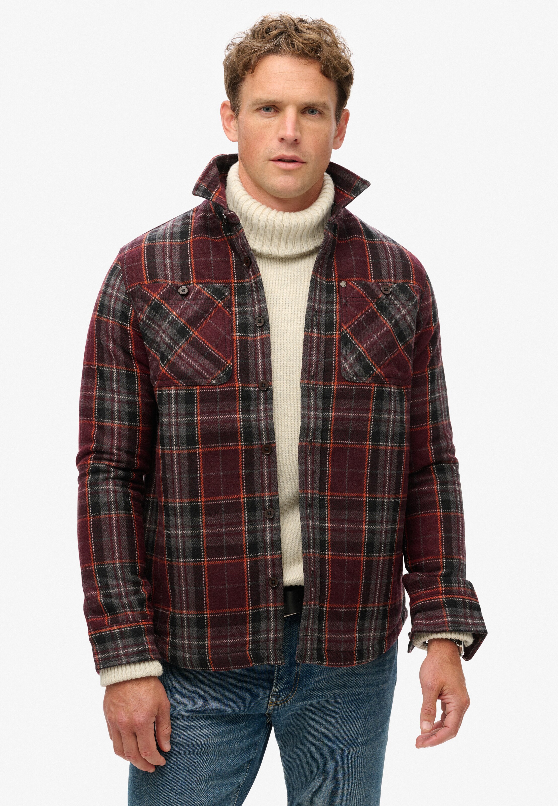 Veste mi-saison Superdry en rouge : devant