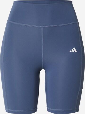 ADIDAS PERFORMANCE Skinny Sportbroek 'Optime' in Blauw: voorkant