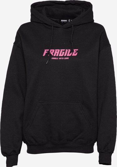 Missguided Sweatshirt 'FRAGILE' in pink / schwarz, Produktansicht