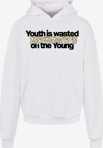 Lost Youth Sweatshirt 'Wasted' in Wit: voorkant