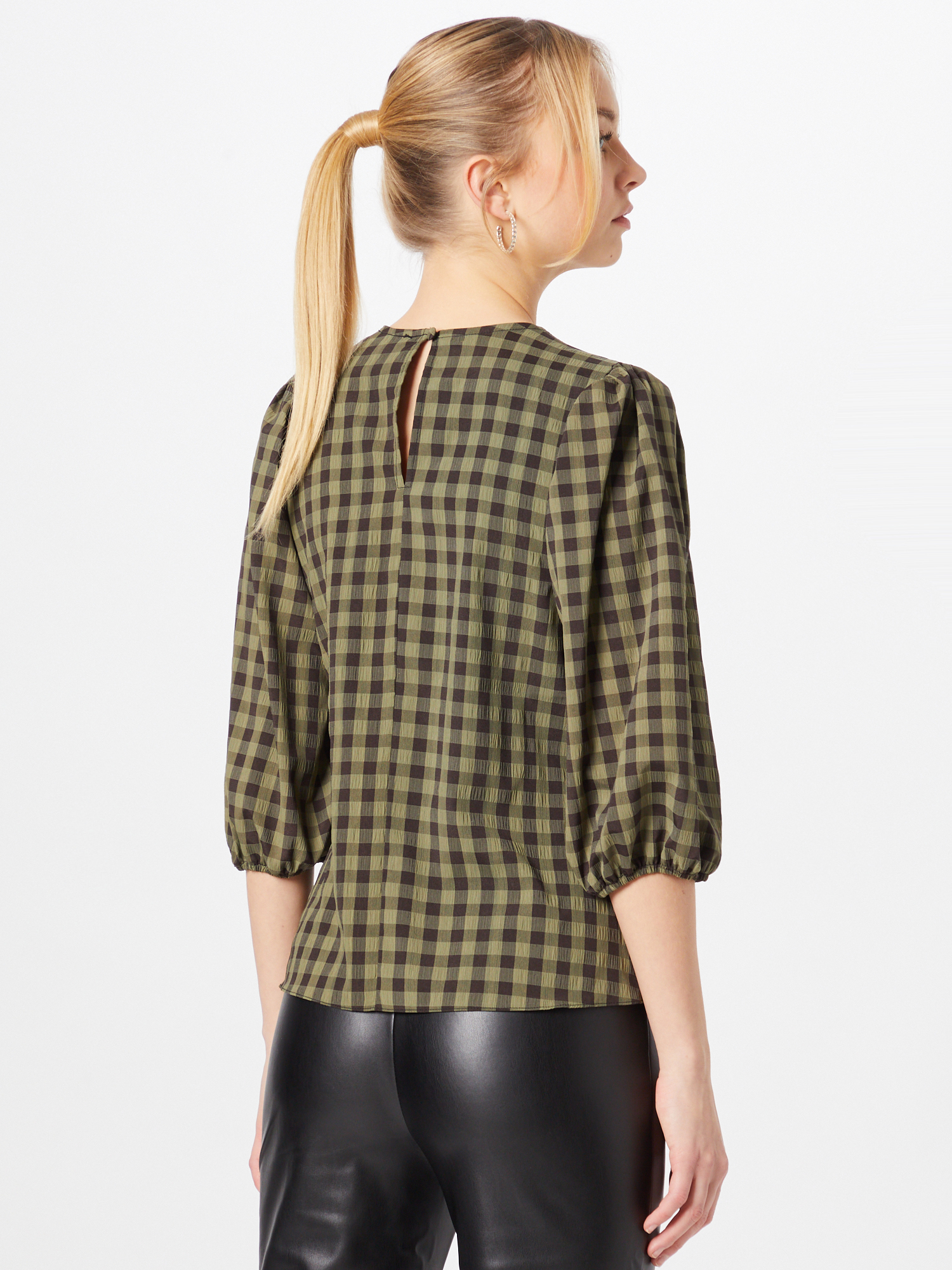 Oasis Bluse Gingham in Khaki 