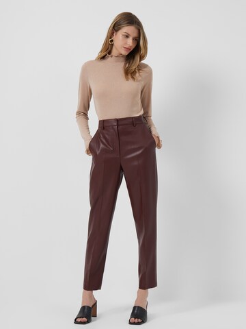 Effilé Pantalon à plis 'Crolenda' FRENCH CONNECTION en marron : devant