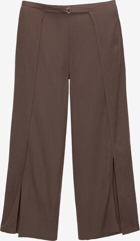Pull&Bear Zvonové kalhoty Kalhoty – hnědá: přední strana