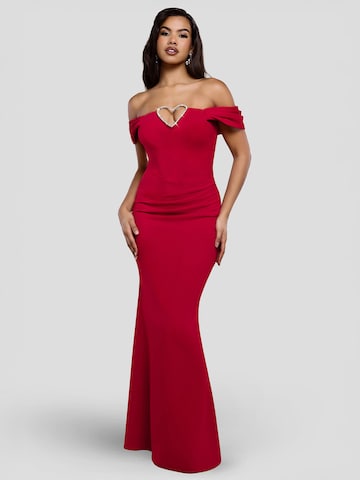 Robe de soirée GODDIVA en rouge : devant