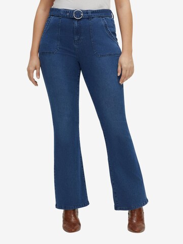 SHEEGO Flared Jeans in Blue: front